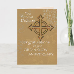 Deacon 20:e ordination-årsdagen, Antique Guld L Kort