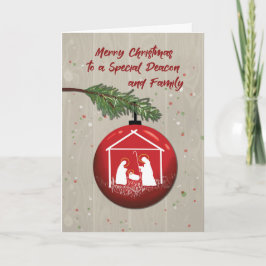 Deacon and Family jul Ornamet with Manger Kort
