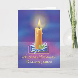 Deacon Birthday Blesses med Shining Candle Kort