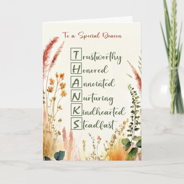 Deacon Clergy Apprecition Day Tack i Ord Kort (Framsida)