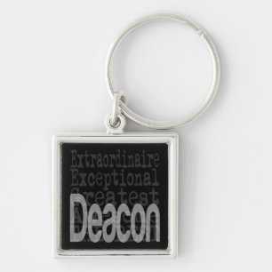 Deacon Extraordinaire Fyrkantig Silverfärgad Nyckelring