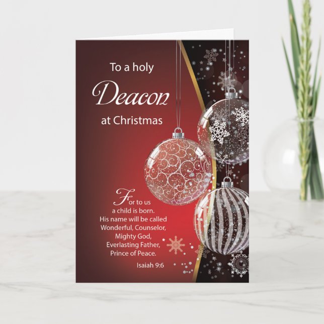 Deacon jul Bible Quote Ornaments Kort (Framsida)