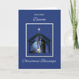 Deacon jul Blessings Manger på Blue Kort