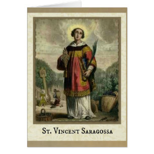 Deacon- & martyrkort för St. Vincent Saragossa Hälsningskort