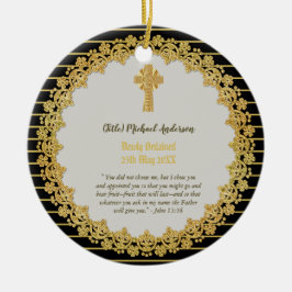 DEACON Newly Ordached Verse Gift minnesstund Julgransprydnad Keramik