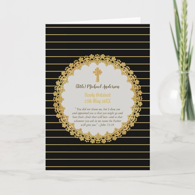 DEACON Newly Ordached Verse Gift minnesstund Kort (Framsida)