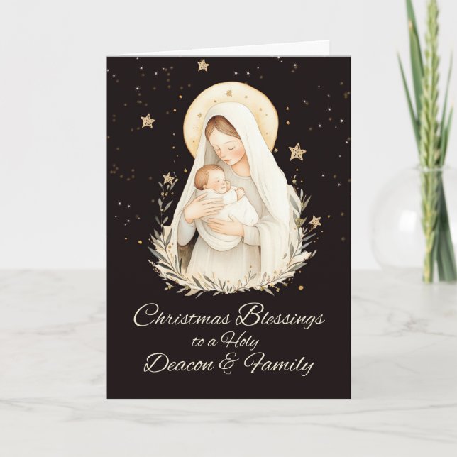 Deacon och Familjejulfester Madonna Kort (Framsida)