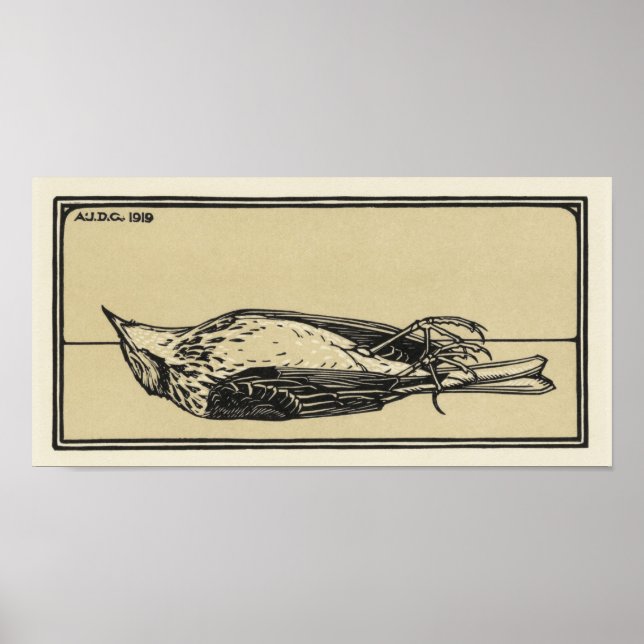 Dead Bird av Julie de Graag Art nouveau Poster (Framsidan)