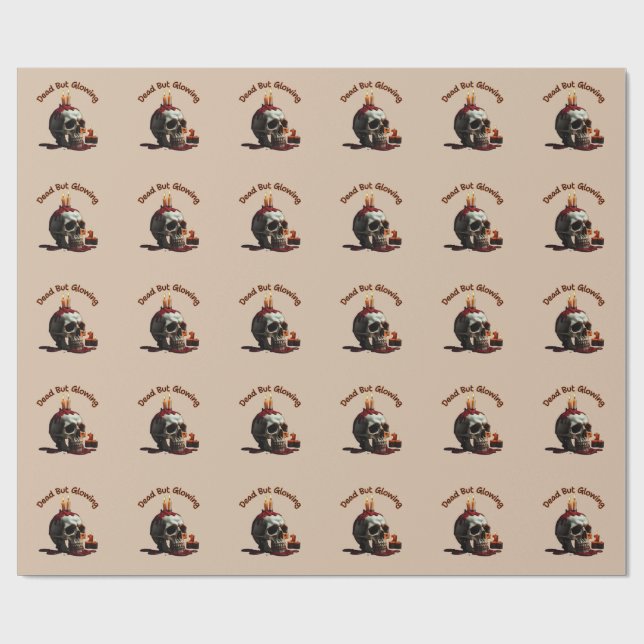 Dead but Glowing,Díade los Muertos Wrapping papper Presentpapper (Platt)