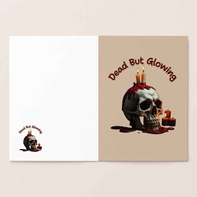 Dead But Glowing Halloween Foil Card Folierat Kort (Insida)