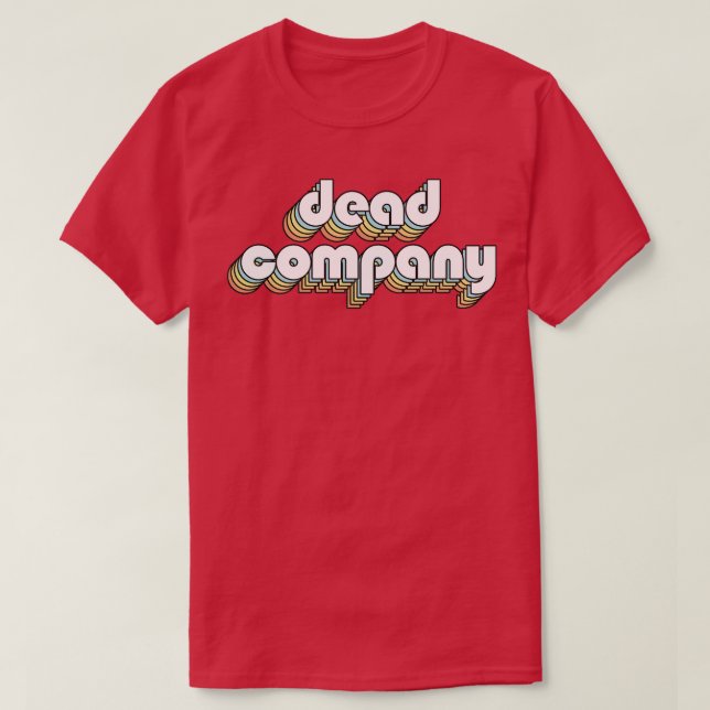 Dead Company Retro Rainbow Typography Faded Stil T Shirt (Design framsida)