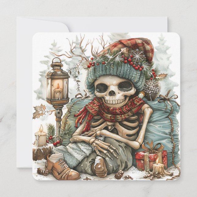 Dead Cozy – Vinterskelettvibbar” Julkort (Framsida)