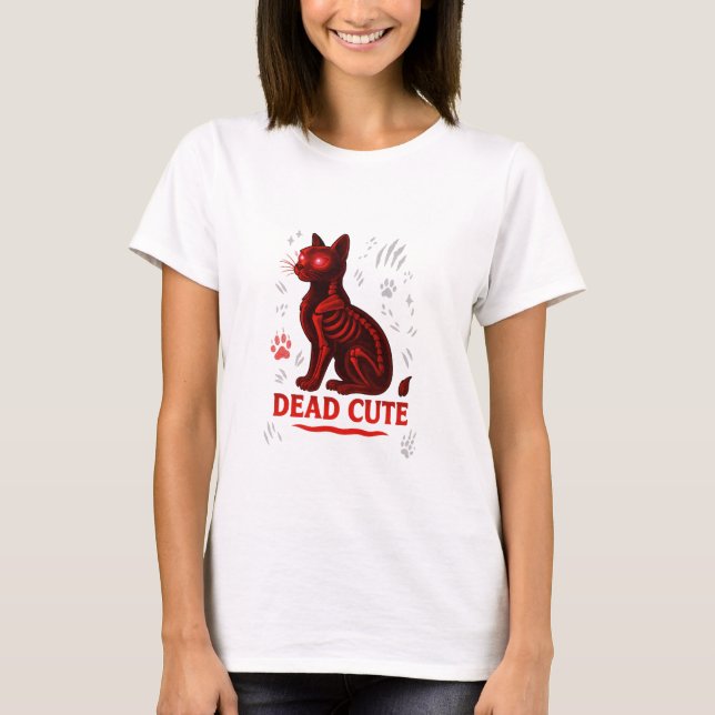 Dead Cute – Halloween Cat T-Shirt (Framsida)