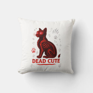 Dead Cute – Halloween Katt T-Shirt Kudde