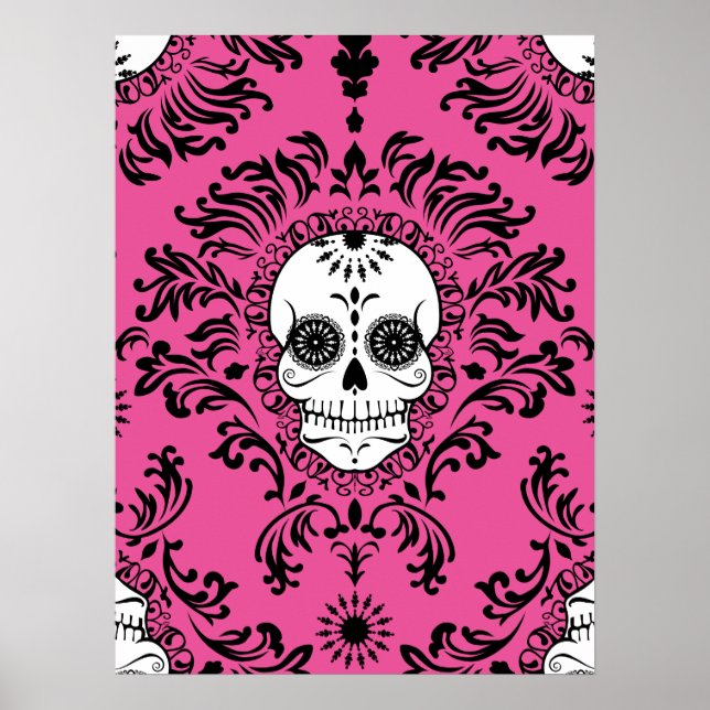 Dead Damask - Chic Sugar Skull Art Poster (Framsidan)