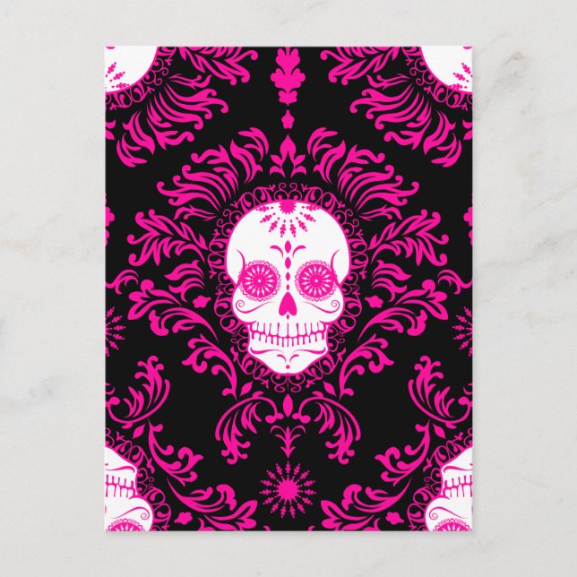 Dead Damask - vykort för Chic Sugar Skull (Framsida)