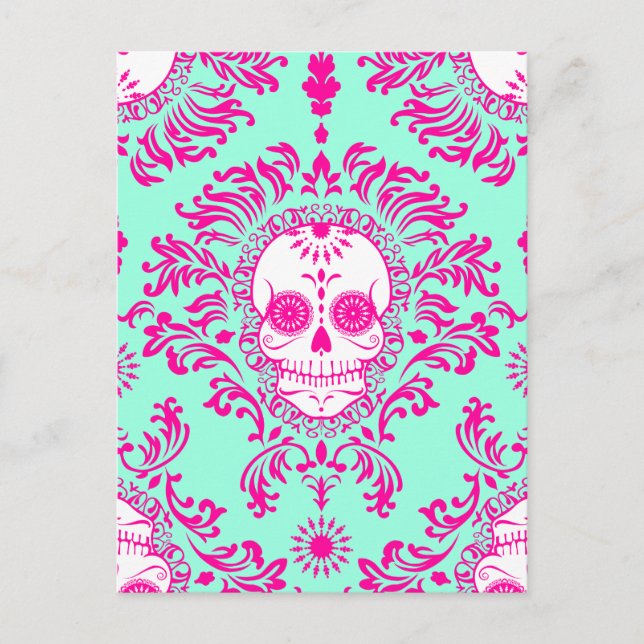 Dead Damask - vykort för Chic Sugar Skull (Framsida)