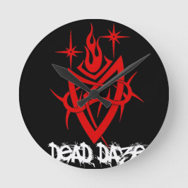 Dead Daze Tribal Heart Rund Klocka