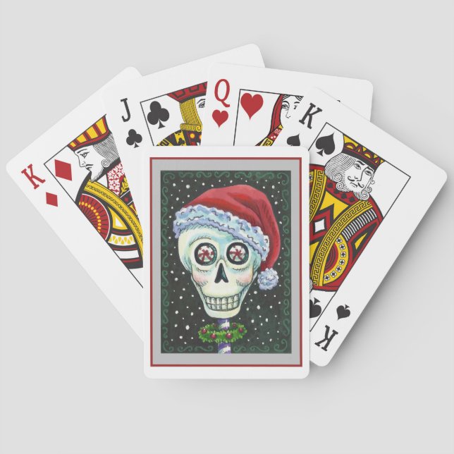 DEAD HEAD SANTA SKULL, CHRISTMAS SKELETON HUMOR CASINOKORT (Baksidan)