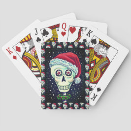 DEAD HEAD SANTA SKULL, CHRISTMAS SKELETON HUMOR CASINOKORT