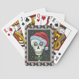 DEAD HEAD SANTA SKULL, CHRISTMAS SKELETON HUMOR CASINOKORT