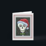 DEAD HEAD SANTA SKULL, CHRISTMAS SKELETON HUMOR HELGKORT<br><div class="desc">PERFEKT FÖR SKELLIGT ÄLSKARE. KOLORFUL SKULL,  WREATH OCH PEPPERMINTS-KORT/ENVELOPE Blank *Anpassa ... .Sök efter matchande objekt Susan Brack-design</div>