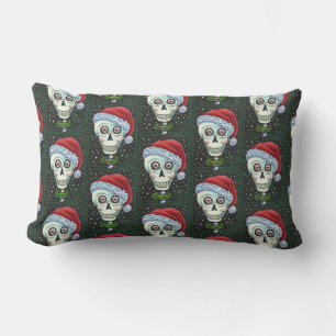 DEAD HEAD SANTA SKULL, CHRISTMAS SKELETON HUMOR LUMBARKUDDE