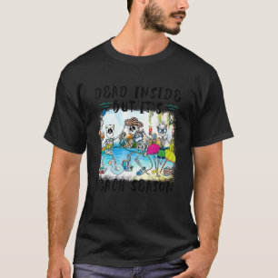 Dead Inside but Beach Season Hej Summer Skeleton T Shirt