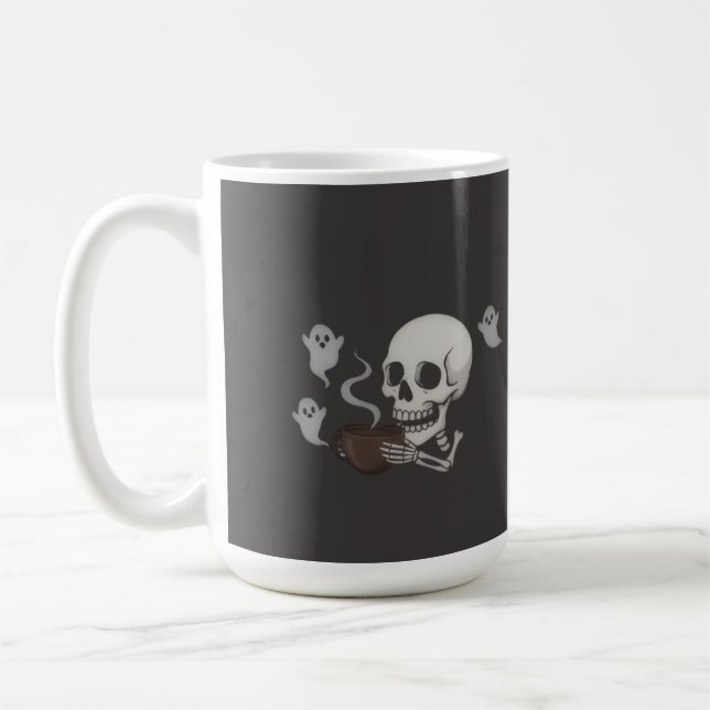 Dead Inside But Caffeinated – Halloween Pillow Kaffemugg (Vänster)