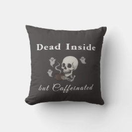 Dead Inside But Caffeinated – Halloween Pillow Kudde