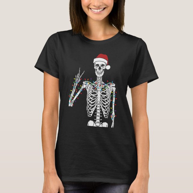 Dead-Inside But Jolly AF Skeleton Christmas Funny  T Shirt (Framsida)