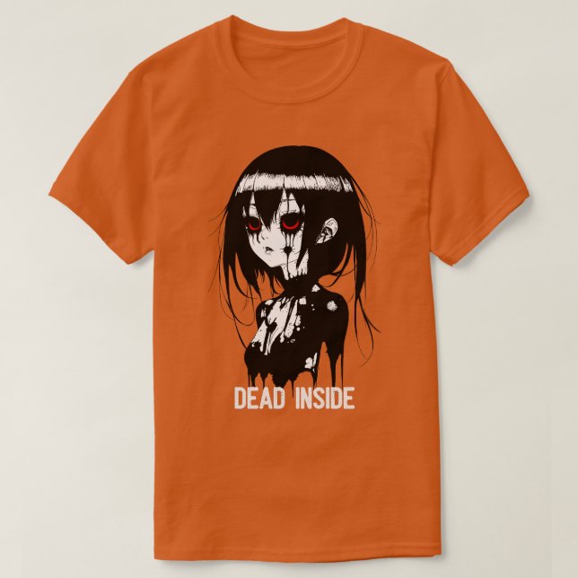 Dead Inside Emo Girl T Shirt (Design framsida)