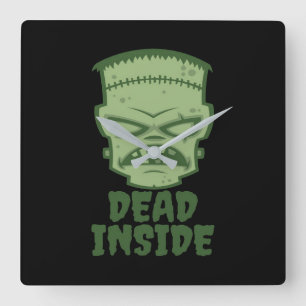 Dead Inside Frankenstein Monster Fyrkantig Klocka