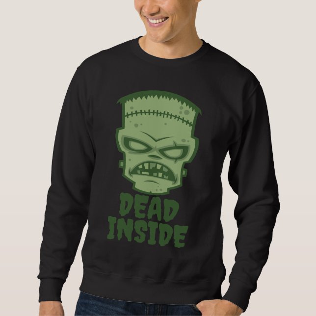 Dead Inside Frankenstein Monster Lång Ärmad Tröja (Framsida)