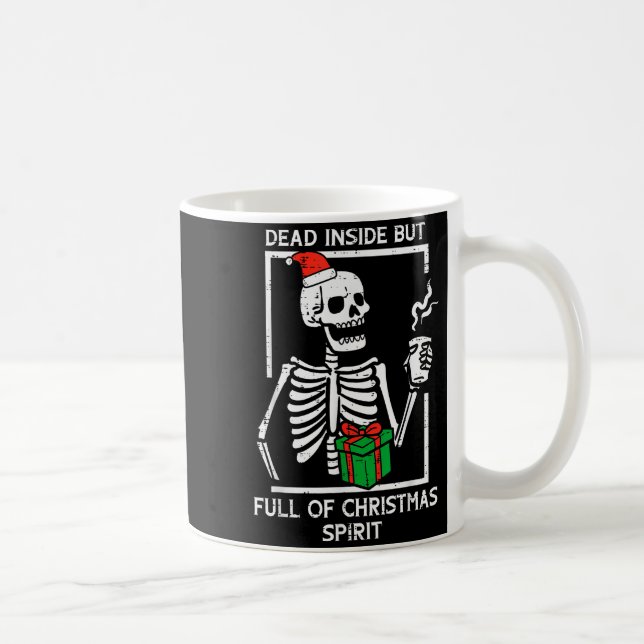 Dead Inside Full Christmas Srit Skeleton Xmas Wome Kaffemugg (Höger)