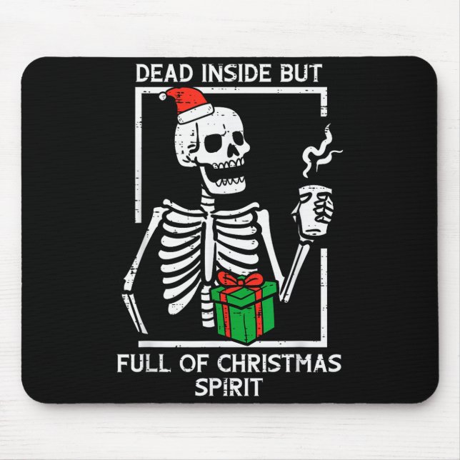 Dead Inside Full Christmas Srit Skeleton Xmas Wome Musmatta (Framsidan)