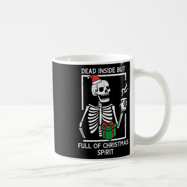 Dead Inside Fullt-julandan Skeleton Julafton Wo Kaffemugg (Höger)