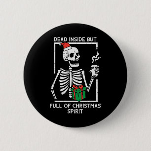 Dead Inside Fullt-julandan Skeleton Julafton Wo Knapp