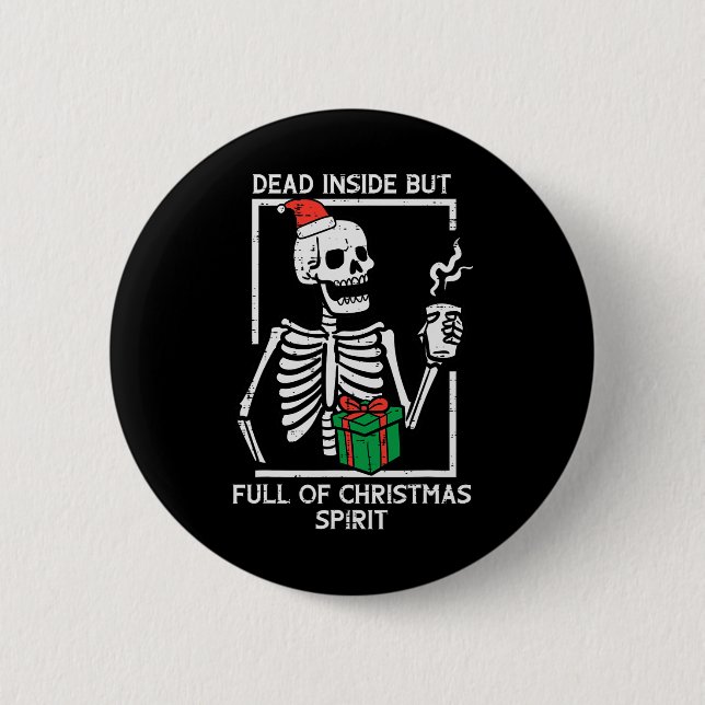 Dead Inside Fullt-julandan Skeleton Julafton Wo Knapp (Framsida)