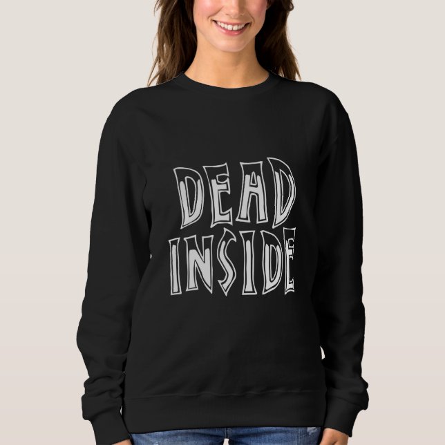 Dead Inside Ironic Skeleton Ghost Dark Sunshine Bo T Shirt (Framsida)