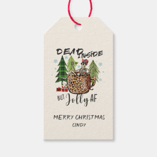 Dead Inside Jolly AF Funny Christmas Presentetikett