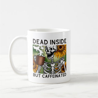 Dead Inside, men Caffeinerad finare kaffe Älskare Kaffemugg