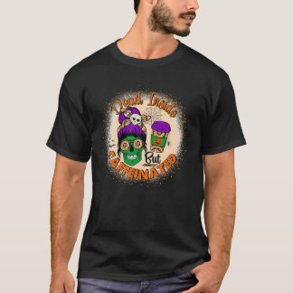 Dead Inside men caffeinerad Messy Bun Mamma Skull  T Shirt