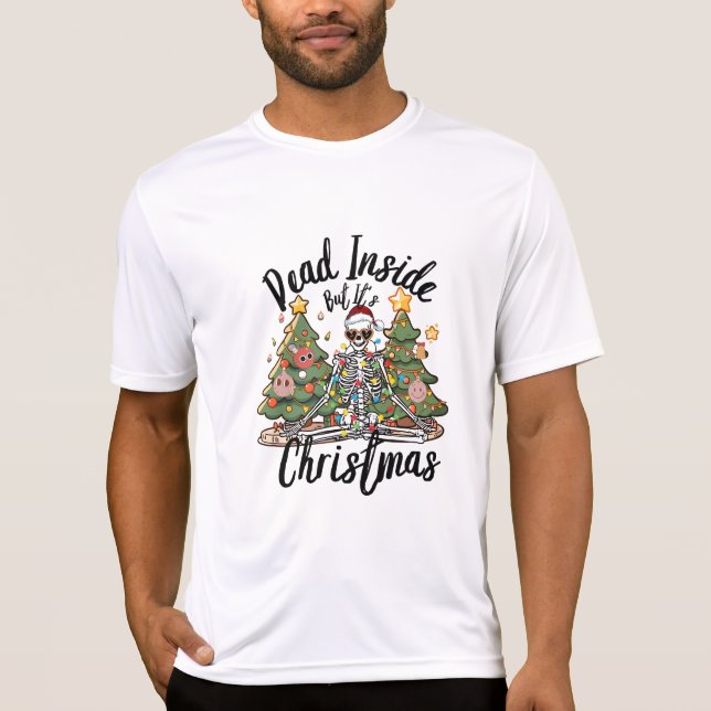 Dead Inside, men det är julklapp Helgdag Gift T Shirt (Framsida)