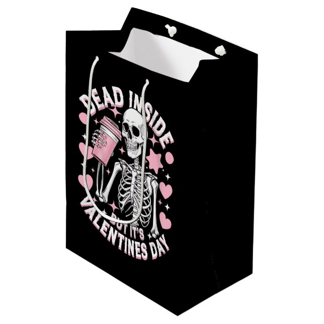 Dead Inside, men det är Valentines day Funny Skele (Framsidan Vinklad)