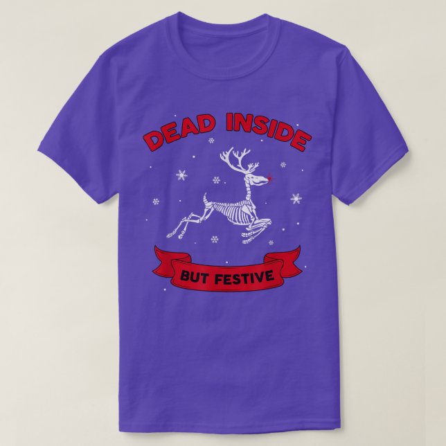 Dead Inside men Festive Flied Reindeer Skeleton F T Shirt (Design framsida)