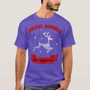 Dead Inside men Festive Flied Reindeer Skeleton F T Shirt