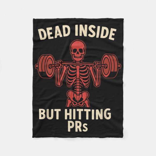Dead Inside Men Hittingpr - Funny Skeleton Gym L Fleecefilt (Framsidan)