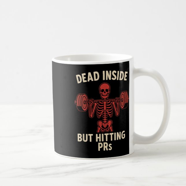 Dead Inside Men Hittingpr - Funny Skeleton Gym L Kaffemugg (Höger)