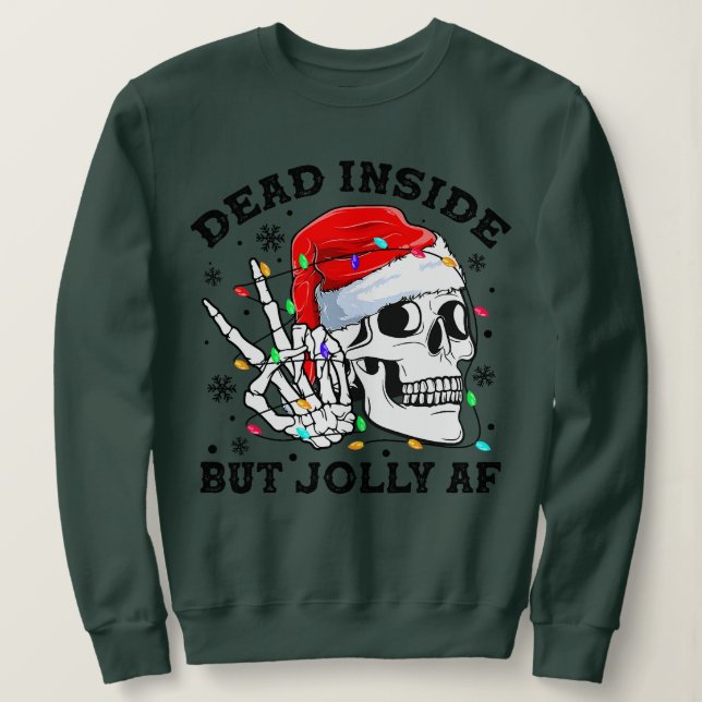 Dead Inside, men Jolly AF Funny Jul Funny Sku T Shirt (Design framsida)